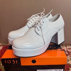 Men's Size 12/13 White Disco Platform Shoes